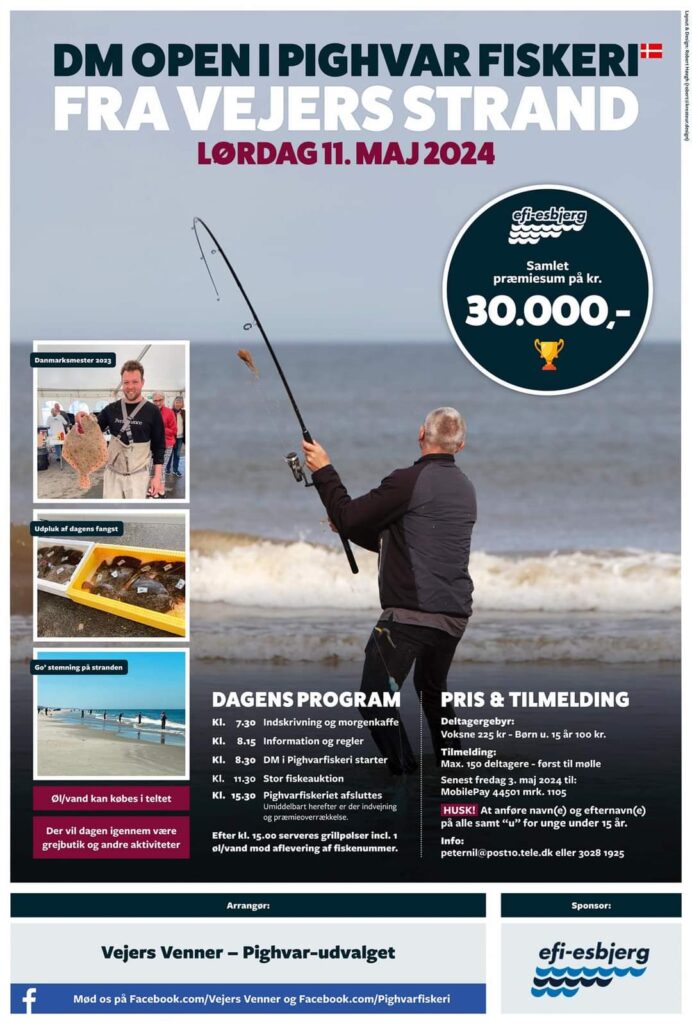 Den officielle plakat DM Open i Pighvar fiskeri.